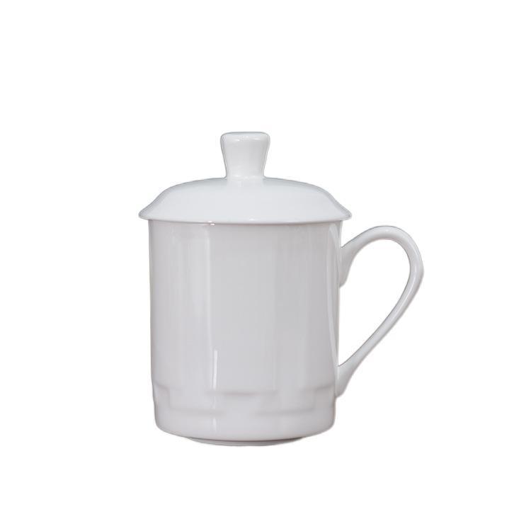 办公杯盖杯骨瓷单杯中欧式办公杯水杯家用景德镇陶瓷批发