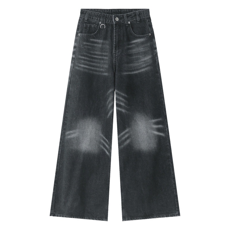 EF Denim | 2023 nuevos pantalones lavados retro rectos de pierna ancha pantalones de mezclilla sueltos hombres a juego