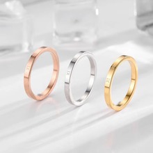 日韩罗马圈钛钢戒指 韩版网红同款食指不锈钢指环小众设计饰品女