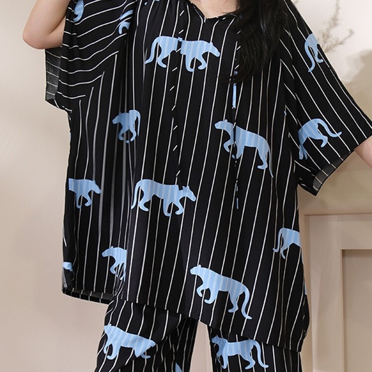 Lined Pajamas for Women, Summer Cotton Silk Anti-Bump Loungewear That Can Be Worn Outside, Petite Size, High-End Artificial Cotton Set Lined Pajamas for Women, Summer Cotton Silk Anti-Bump Loungewear That Can Be Worn Outside, Petite Size, High-End Artificial Cotton Set