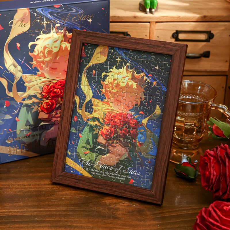 Papel Sr. Puzzle caja de regalo pequeña serie de universo luz retro de alto valor floral puzzle decoración de mesa