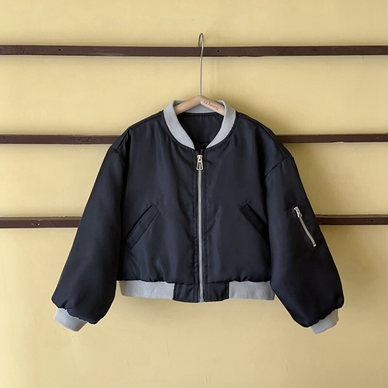 Children's Baseball Jacket Cotton Coat Autumn and Winter New Baby Casual Thickened Short Warm Cotton Jacket V-Neck Children's Baseball Jacket Cotton Coat Autumn and Winter New Baby Casual Thickened Short Warm Cotton Jacket V-Neck