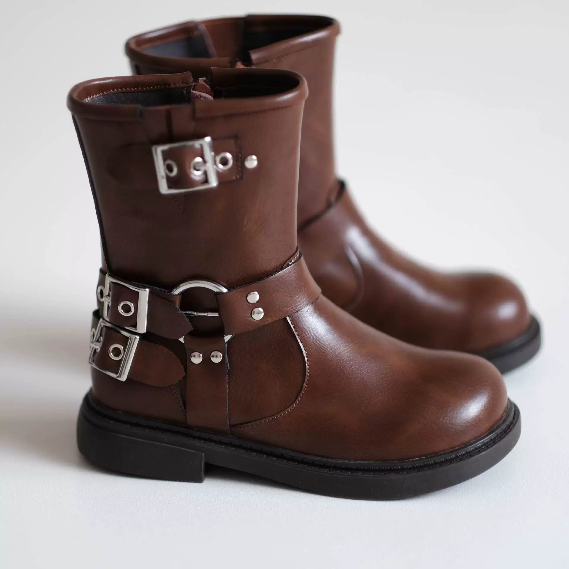 Littlesummer 24 года для девочек ретро сладкий миу тяжелые кожаные сапоги