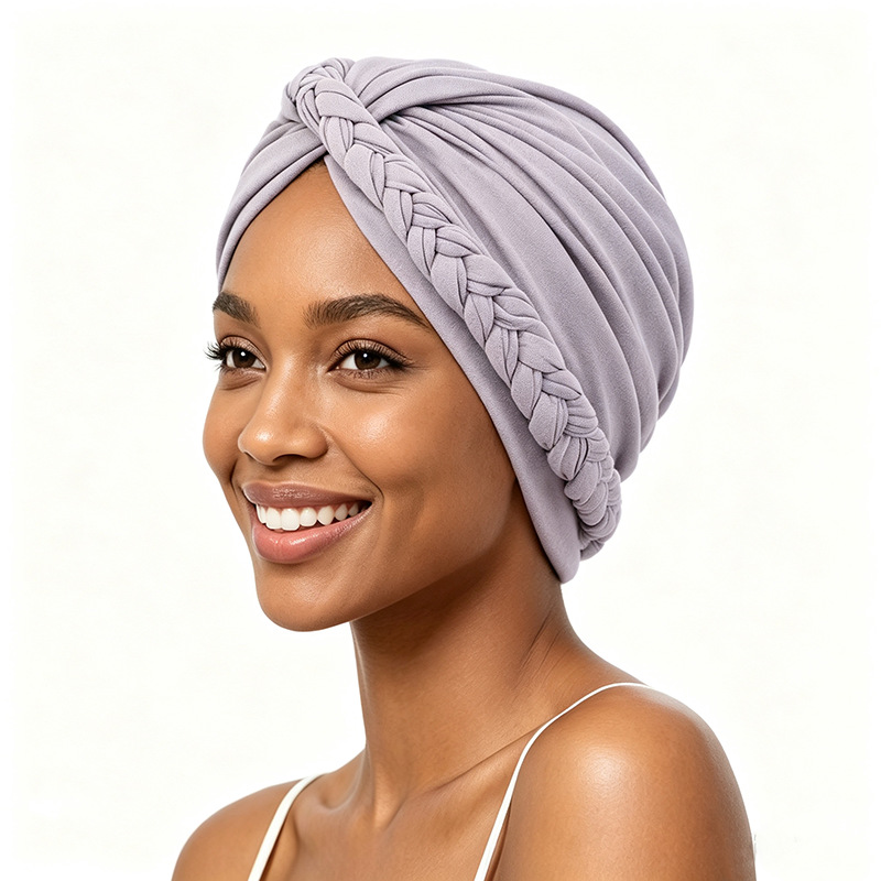 Boho style braided turban hat
