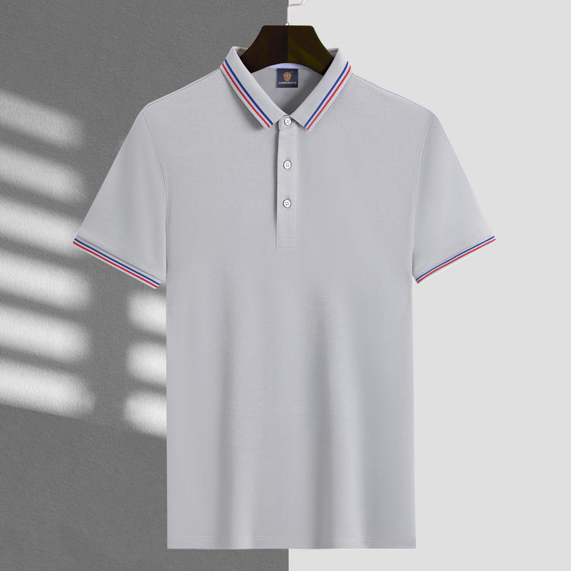 Polo de manga corta de negocios, fresco y transpirable para verano, anti-pilling, de seda helada, ropa de trabajo, con impresión de logotipo personalizado