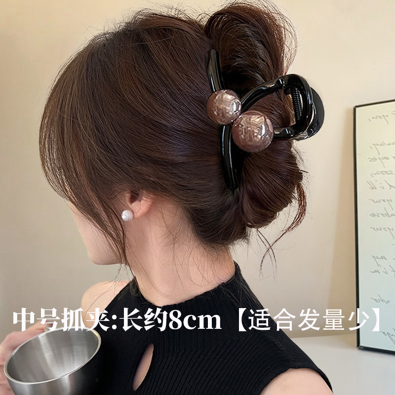 萌趣可爱小猫抓夹女2025新款高级感鲨鱼夹发夹后脑勺盘发头饰大号|undefined