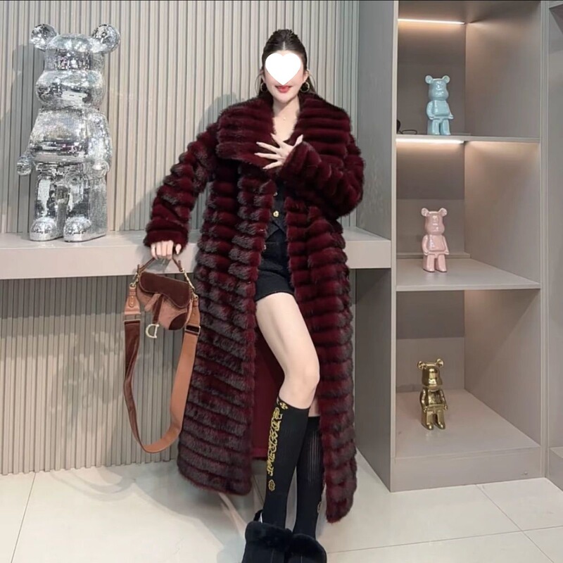 2025 Winter Light Luxury Series Long Fashion Fur Coat New Thickened Fur Coat for Autumn and Winter