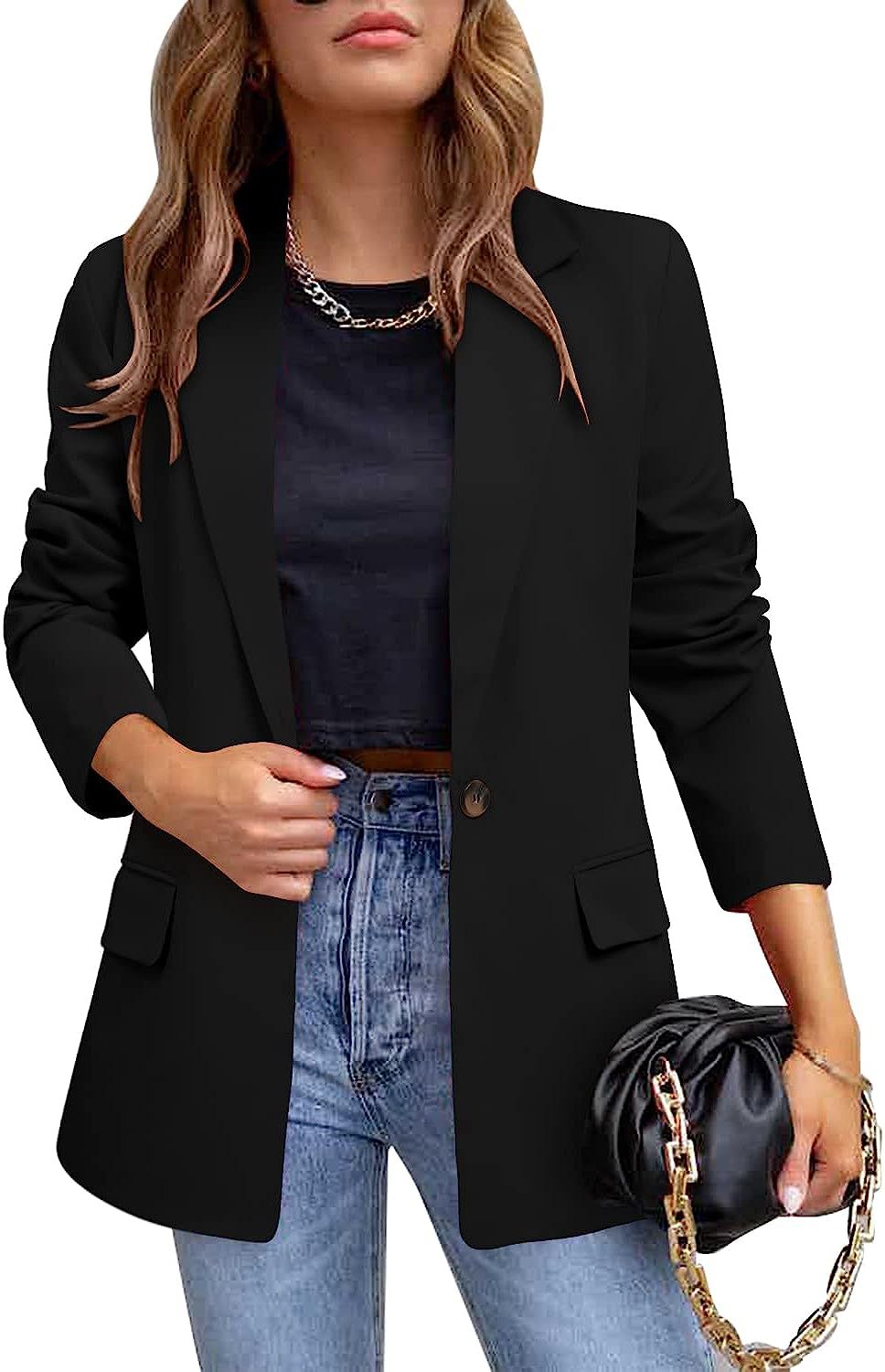 420g Weight Blazer Outerwear Type Long Sleeve Sleeve Length Single Breasted Placket Type Polyester Fabric Type Blazer Tops Type 1 Piece Quantity Business, Cocktail Party Occasion Turndown Neckline Slim Fit Type Solid Color Pattern Spring, Autumn Season Women's Gender Pocket Design Elegant, Formal Style Women's Blazer Long Sleeve Blazers Pocket Elegant Formal Solid Color 20