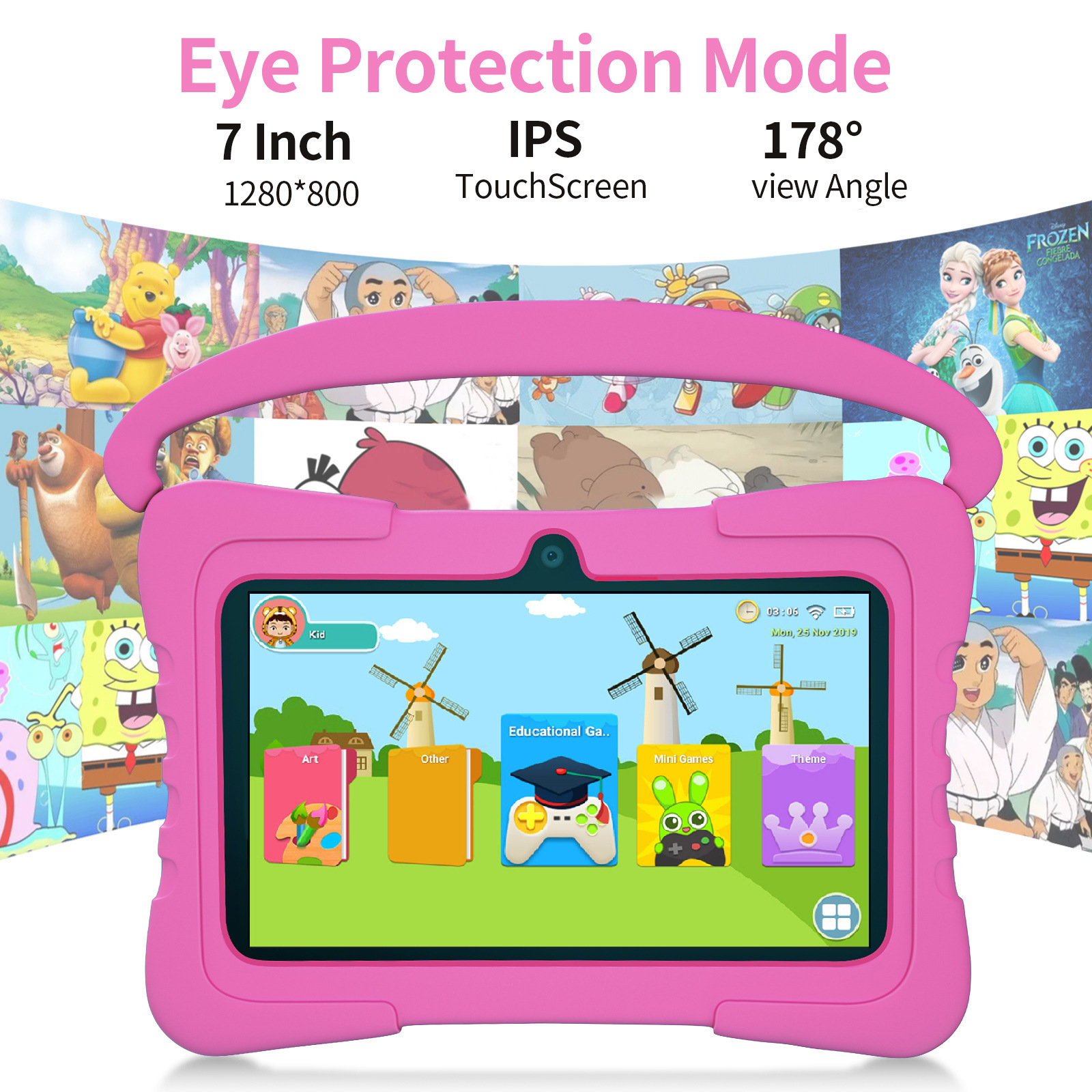 Cross Border Export 7Inch Kids Tablet Android 7inch Kidsren's Tablet