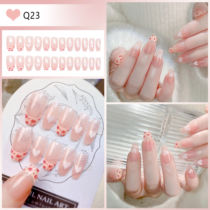 Use uñas parche de uñas parche de uñas uñas uñas postizas terminadas amor desmontable corazón pegatinas de uñas cortas al por mayor