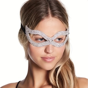 Cross-border new fashion rhinestone mask dance party temperament personality rhinestone jewelry accessories ladies