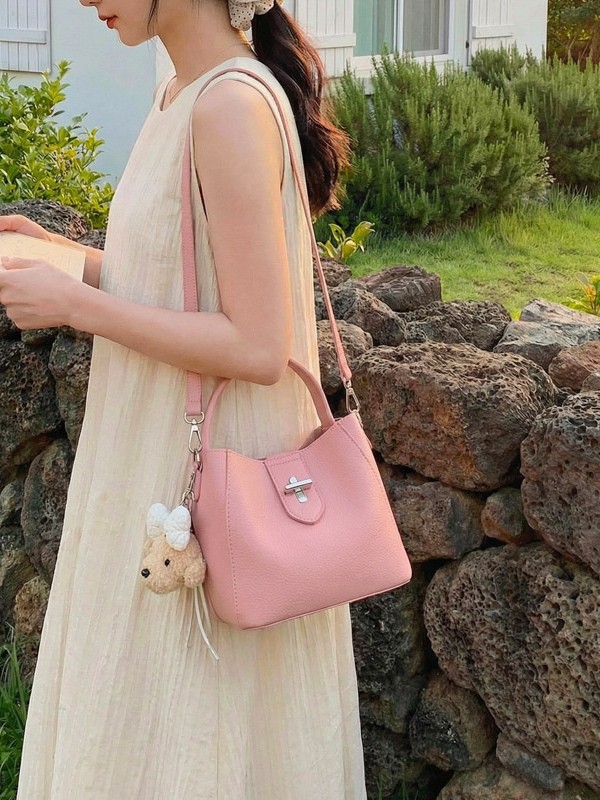 Bolsos de diseño de moda portátil cubo de agua, bolsos de bebé, nuevos patrones de litchi, bolsos de alta calidad prácticos.