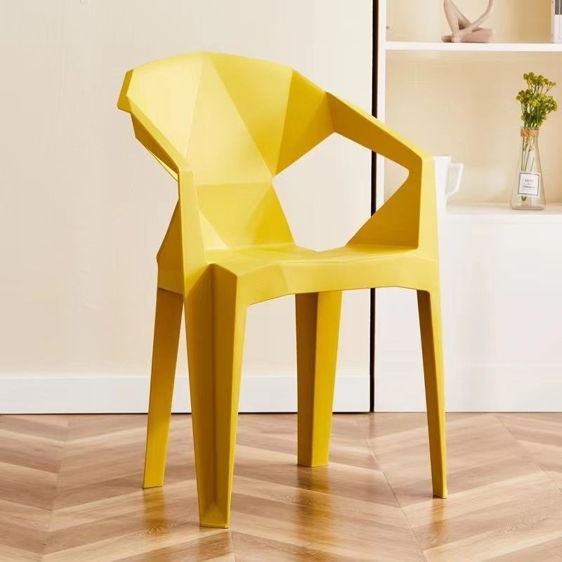厚みのあるプラスチック製の椅子、業務用背もたれ付きダイニングチェア、アームレスト、屋台のダイニングテーブル、ホームレストラン、極厚のプラスチックスツール|undefined