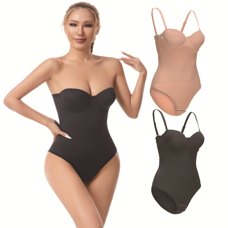 Cross-Border Large Size Body Shaping Garment with Underwire Bra Jumpsuit Dress Special Strapless Seamless Tummy Control Corset
