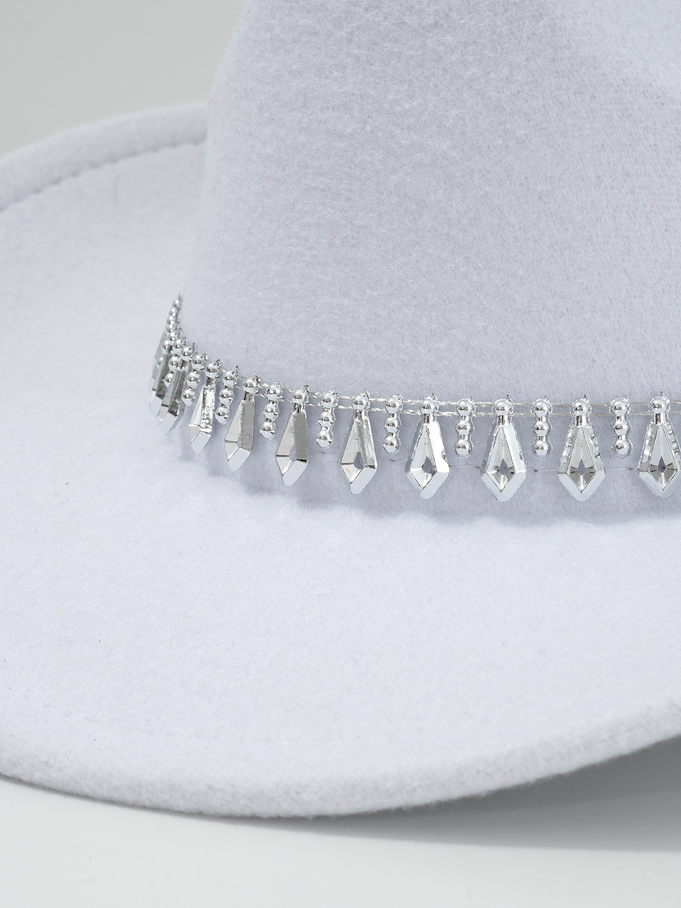Cappello da cowboy western con strass in feltro morbido jazz_voghion.com