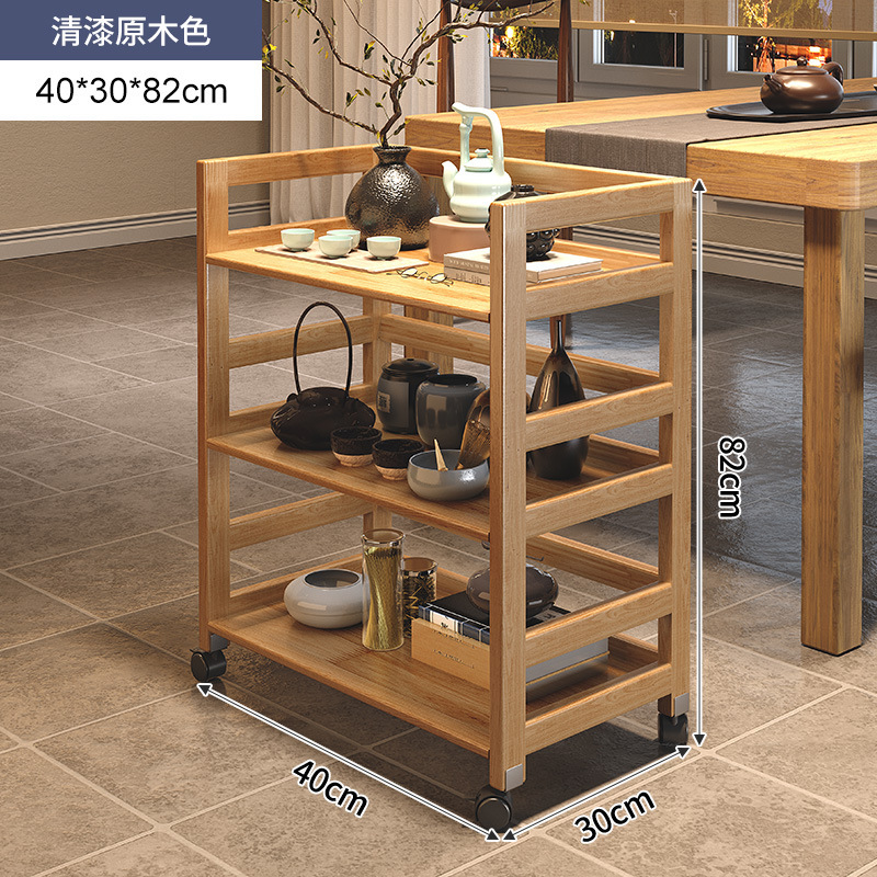 Estante para juegos de té de madera maciza, carrito pequeño, estante de almacenamiento para tazas de té, mesa de té móvil, gabinete de té para el hogar, mesa de té