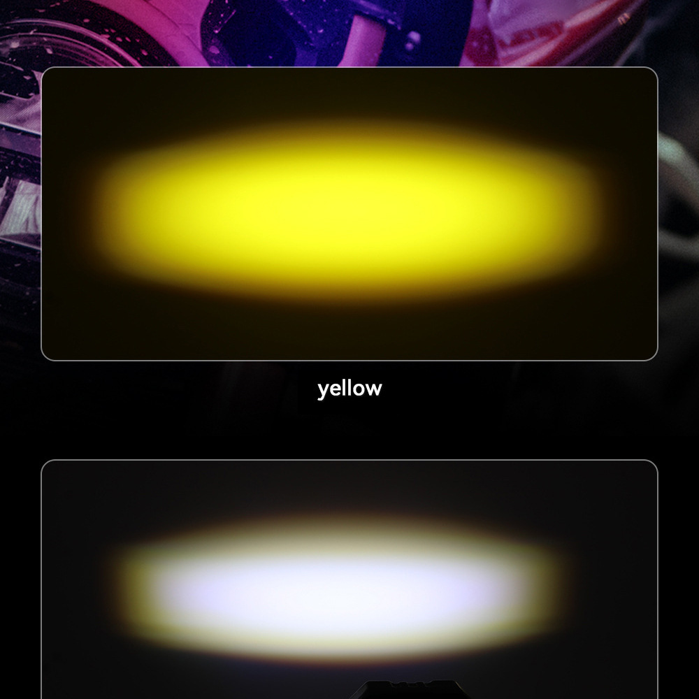 Customized Led Motorcycle Spotlights, Octagonal Spotlights, Dual-Color External Headlights, High-Brightness Electric Vehicle Lights