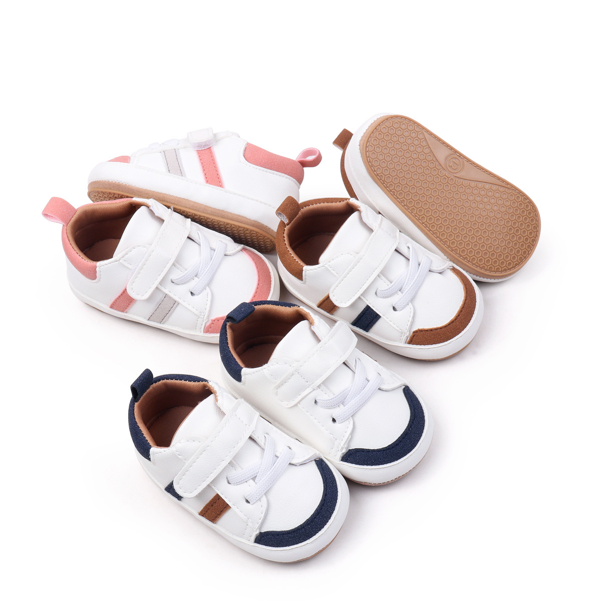 Primavera y otoño nuevos zapatos para niños de 0 a 1 año nuevos zapatos deportivos zapatos de bebé de estilo casual zapatos para niños pequeños con suela de goma antideslizante