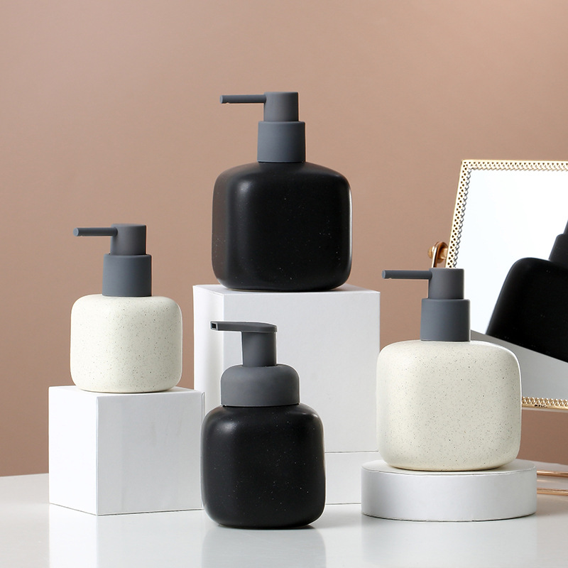 Nordic-style antibacterial ceramic foam shower gel pump dispenser bottle hand soap lotion bottle for home bathroom soap dispenser bottle