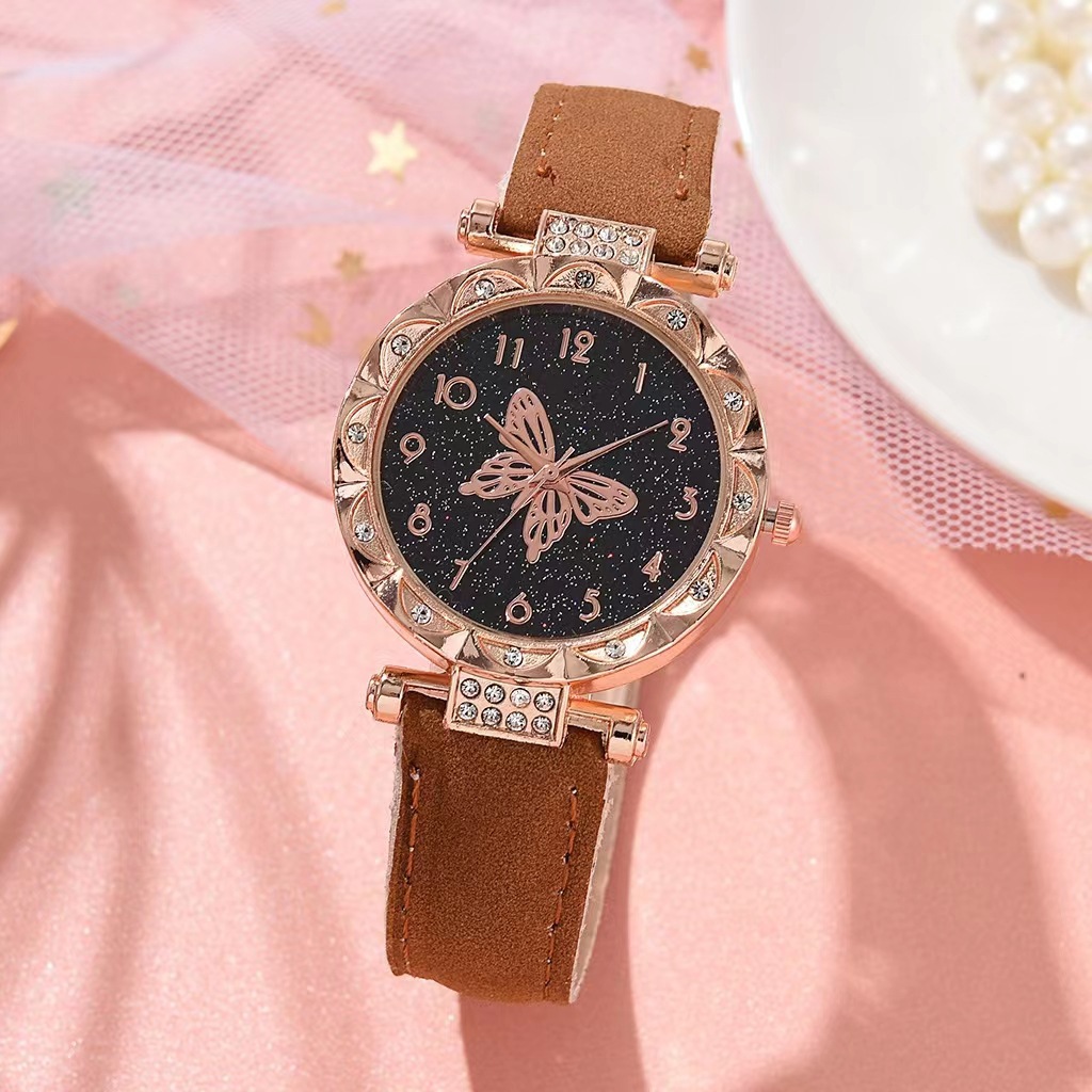 Ladies Quartz Watch Classic Butterfly Pattern Digital Face Women_voghion.com
