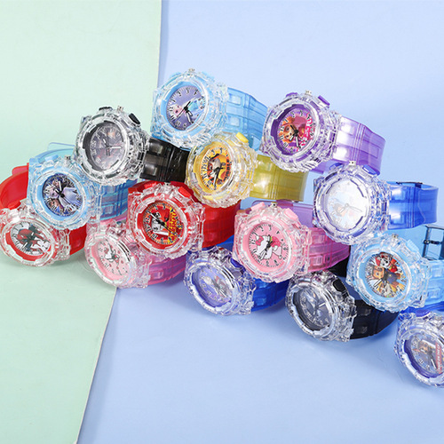 Factory Ice Princess Rainbow Light Watch Fashion Creative Children's Watch Ultraman Glowing Watch