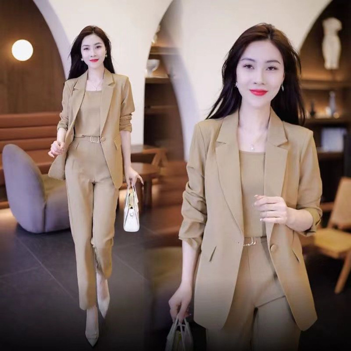 카키 3 피스 세트 조끼 바지]