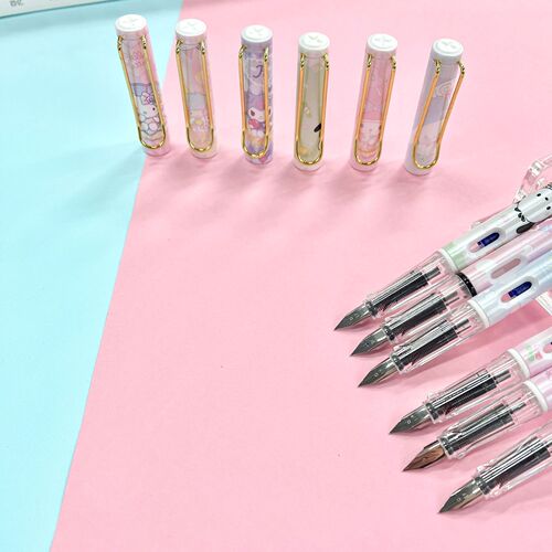Sanrio Gel Pen Reversible Ink Cartridge Student Posture Writing Gel Pen Calligraphy Ink Cartridge Gel Pen Set High Fashion
