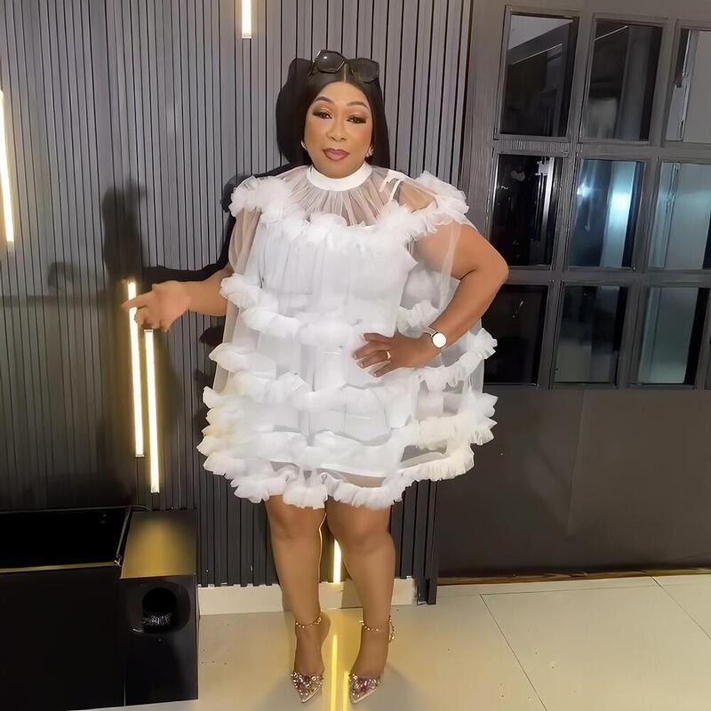 Cross-Border African Dress 2025 Summer New Korean Style Petal Princess Dress Tutu Skirt Dance Performance Dress