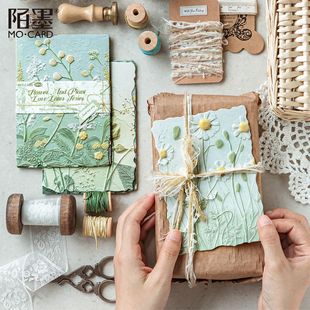 Momo Double Pack Embossed Material Paper - Floral Love Letter Series Vintage Embossed Plant Material Paper