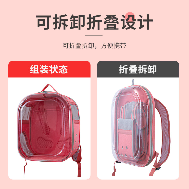 Mochila Transparente para Mascotas de PVC, Transpirable, para Salidas de Mascotas