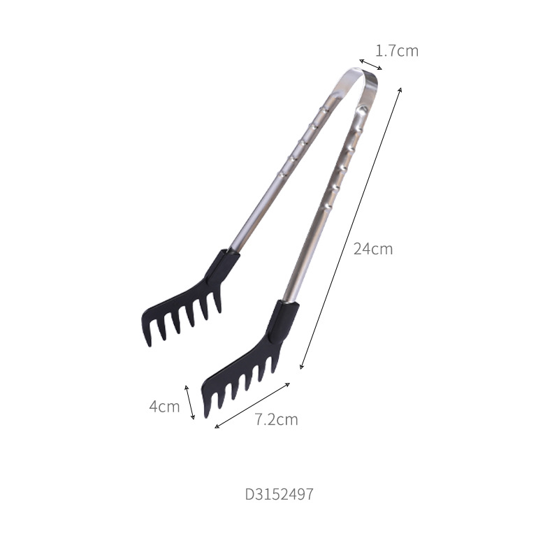 Japanese Imported Long Handle Noodle Food Salad Italian Pasta Draining Stainless Steel BBQ Tongs Anti-scald_voghion.com