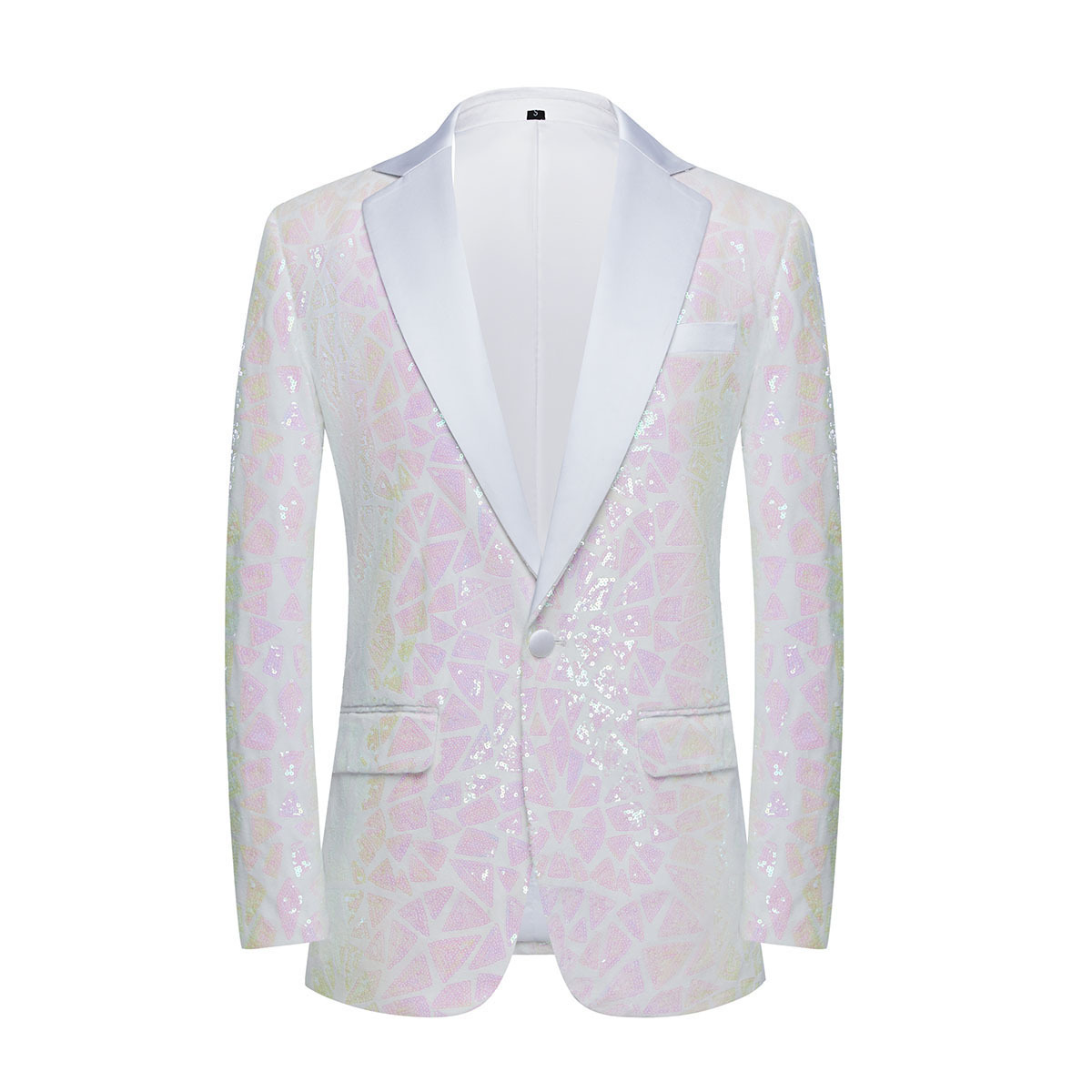 boy Cross-Border Source European And American Men's Triangle Sequin Suit Jacket US Size Evening Party Banquet Performance_voghion.com