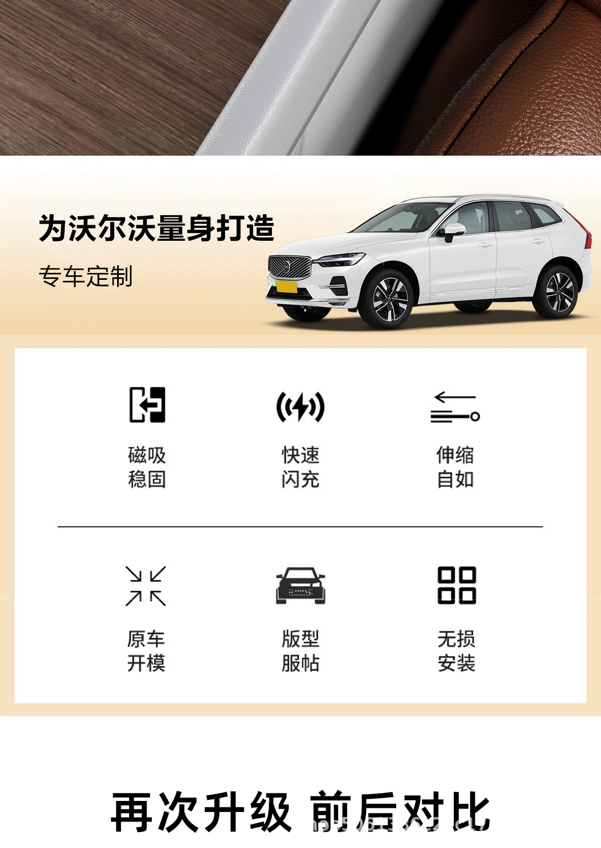 Suitable for Volvo XC60/XC90/S60/S90/V90 car charger docking station car interior accessories
