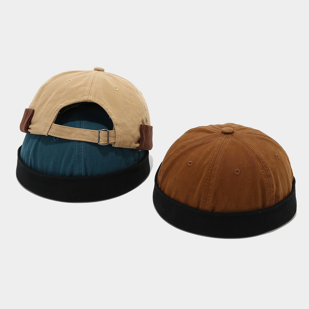 Nuevo estilo americano de algodón empalmado sombrero hombre hip-hop yapai sombrero hombre sin cornisa sombrero de piel de melón mujer al aire libre image 3
