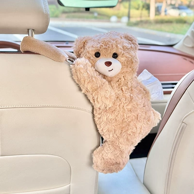 Car tissue box/set Tissue Holder, Creative Rear Seat - plain-solid-color-bear-tissue-box-cover