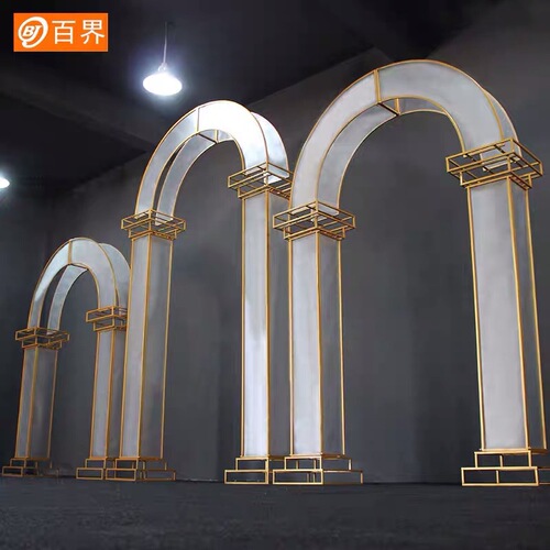 New Style Iron Arch Wedding Sunlight Film Prop Decoration Transparent Film Display Stage Background Film Arch