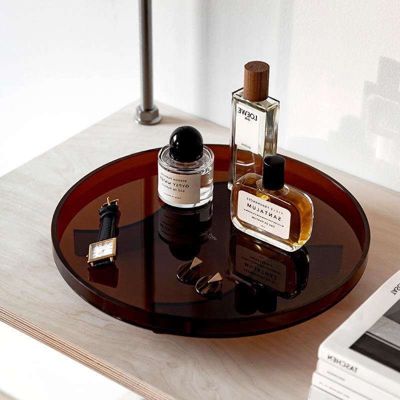 Nordic Style Acrylic Round Tray for Home Plate Tea Tray Water Cup Tea Cup Plate Home Japanese ins Dinner Plate