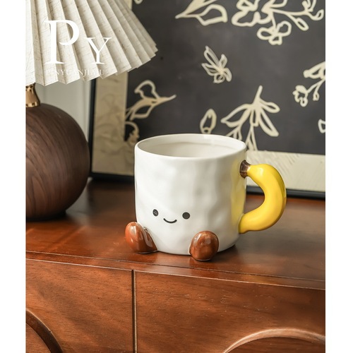 Wow Cute Jellycat Banana Plush Mug Ceramic Coffee Cup Milk Cup Home Cup