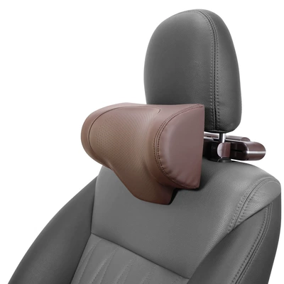 Car Headrest Multifunctional Adjustable Leather Headrest - six-generation-multi-functional-large-leather-brown-packing-size-26520135