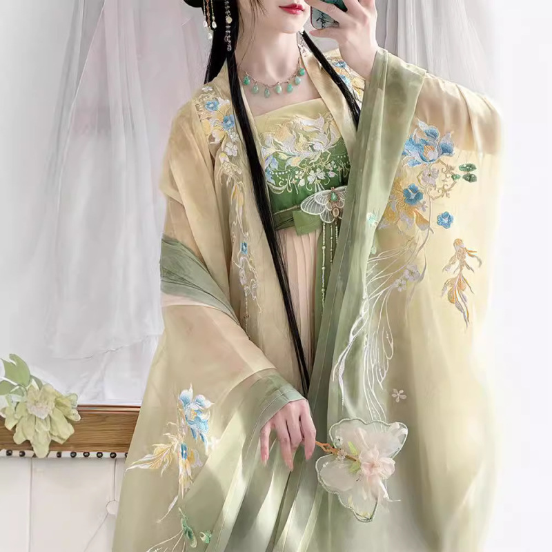 Original Hanfu Female Adult Spring Color Several Heavy Industry Embroidery Large Sleeve Chebula Group Tang Super Immortal Daily Spring and Summer New Original Hanfu Female Adult Spring Color Several Heavy Industry Embroidery Large Sleeve Chebula Group Tang Super Immortal Daily Spring and Summer New