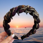 小众配色~秋冬加厚粗毛线宽边带齿发箍女蓬松高颅顶防滑齿梳头箍