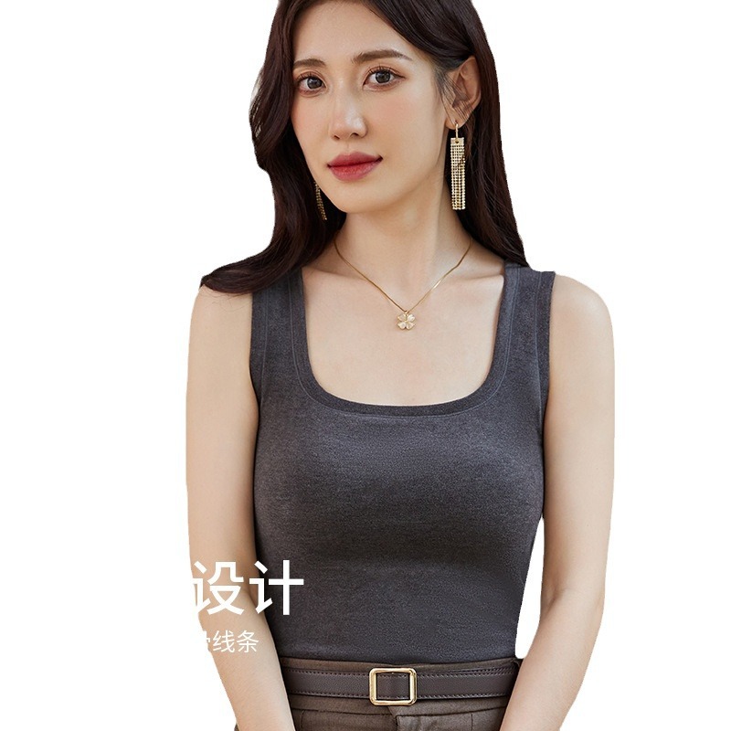 ネットで話題のタイトフィットノースリーブ保温シームレス8812秋冬新作レディースベスト
