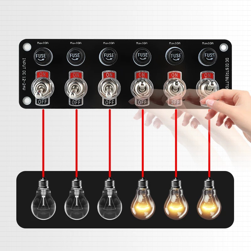Car, Rv, and Boat Modification 3-Switch Panel Combination 12-24V with 10A Fuse Toggle Control Switch