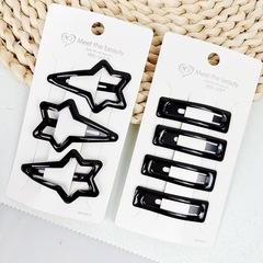 Korean Oil BB Clip, Simple Black Geometric Water Drop Bangs Clip, Edge Clip Heart Hairpin Wholesale from 2 Yuan Store