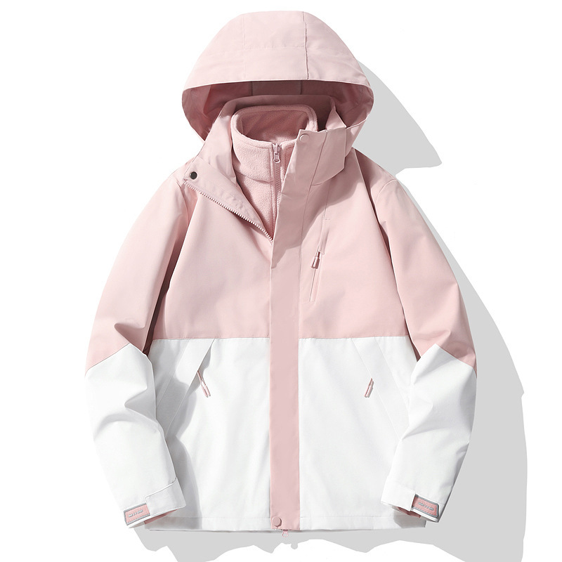 High-Quality Jackets for Couples, Men's and Women's Outdoor Graphene Three-In-One Detachable Two-Piece Set, Windproof and Waterproof