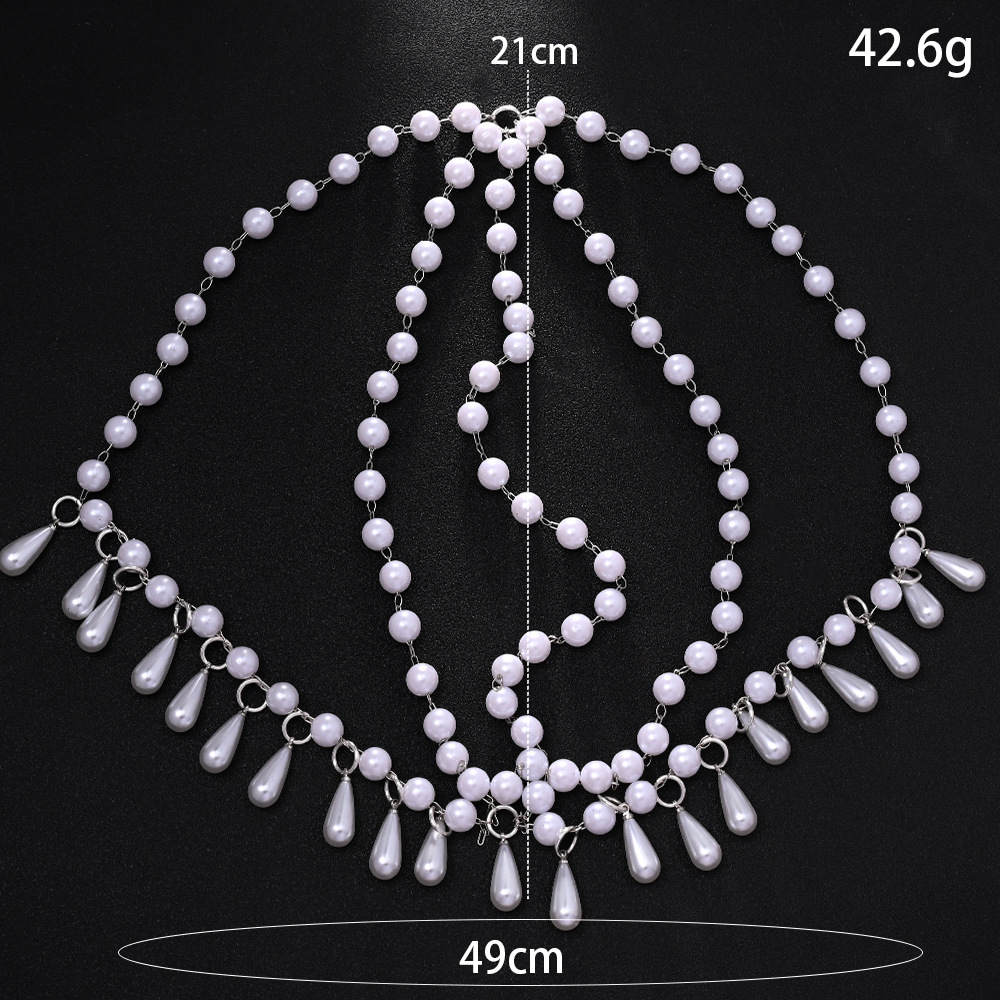 Europa y los Estados Unidos de la novia gota de agua perla cadena de cabello exótica ventana perilla chaîne de cabello accesorios de moda mujer cadena de cabello