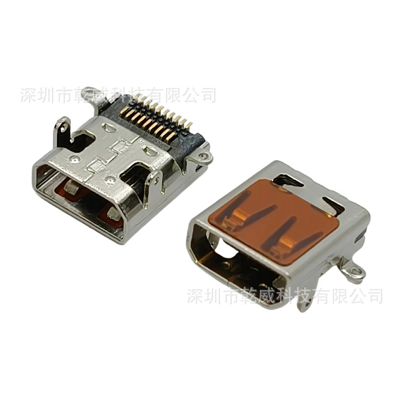 HDMI Female Socket Mini HDMI 19P On-Board Female Socket Front Plug and Rear Sticker Double Row Double Sticker C-Type Interface Specifications