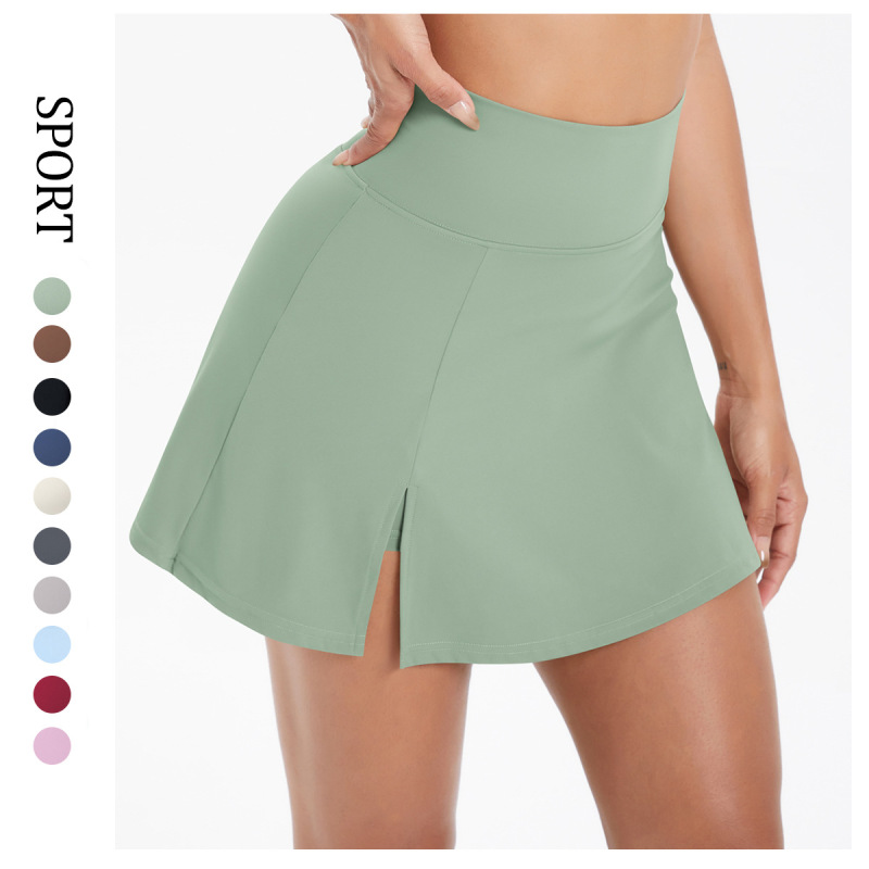 Spring and Summer New Cloud-Like High-Waisted Yoga Skirt, Breathable Mini Skirt Pants, Running Fitness Anti-Exposure Sports Tennis Skirt
