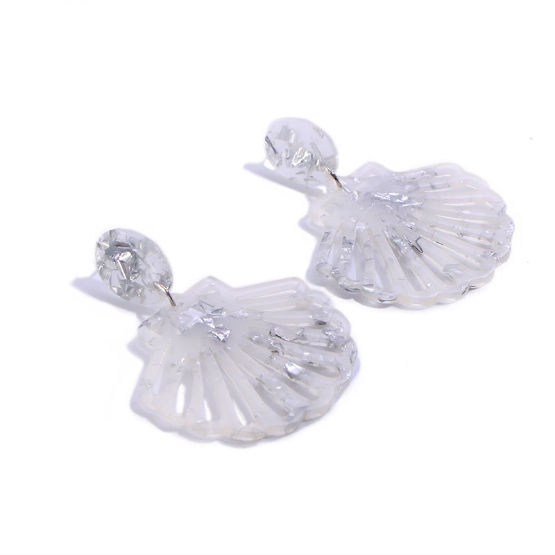 Korea New White Shell Earrings Creative Transparent Acrylic Earrings display picture 2
