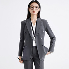西装套装女大学生教资面试正装修身外套春秋新款高级感职业工作服